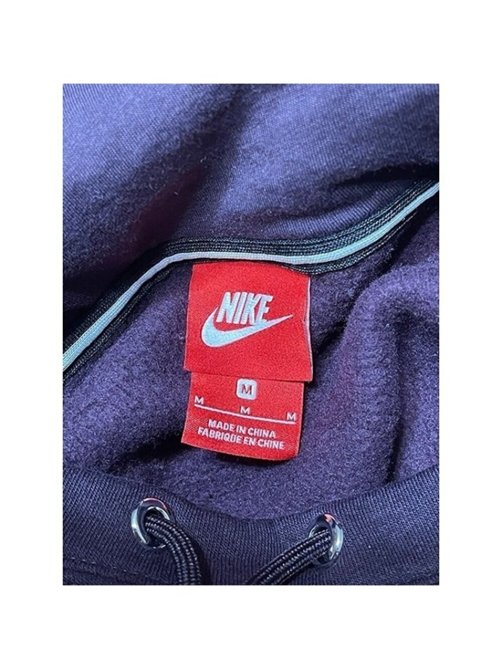 Nike Sportswear Rally Funnel-Neck Metallic-Logo Hoodie Size M - Picture 6 of 10